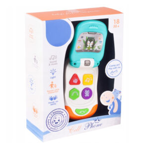 Jucarie telefon Smart cu clapeta, pentru bebelusi, multicolor, melodii si lumini, 18 luni +