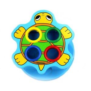 Jucarie de indemanare din lemn cu ciocan si bile – broscuta testoasa