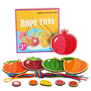 Joc Montessori din lemn, Fructe de snuruit