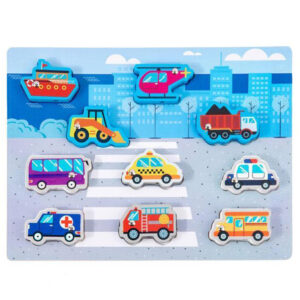 Joc interactiv 3 in 1, Pescuit Magnetic 3D, snuruit si tablita pentru desen, 13 Piese, din Lemn