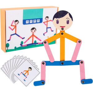 Joc pentru motricitate, Montessori, din lemn, Sportivii in miscare