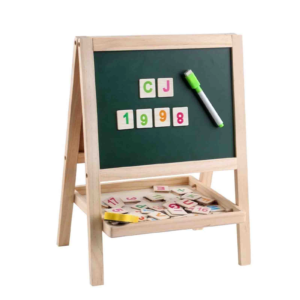 Tabla magnetica de scris, din lemn, cu 2 fete si suport