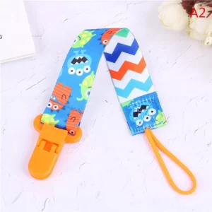 Lant suzeta sau jucarie cu clips, imprimeu cu desene