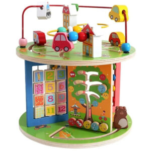 Centru de activitati pentru bebelusi, 7 in 1, din lemn, Montessori