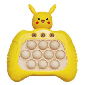 Joc interactiv Pop-It Consola, antistres, cu sunete si lumini, Galben