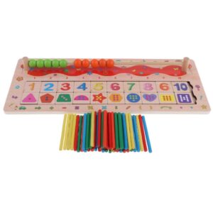Joc educativ Montessori, din lemn, cu numaratoare si asociere cifre