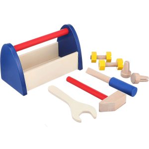 Trusa de scule din lemn, Montessori, 10 piese