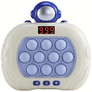 Joc interactiv Pop-It Consola, antistres, cu sunete si lumini, afisaj si 999 level, forma Astronaut