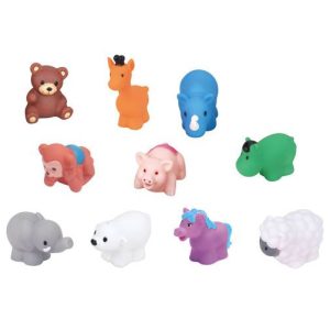 Jucarii de baie, set 10 animalute colorate, din silicon