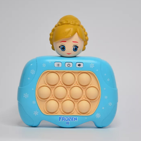 Joc interactiv Pop-It Consola, antistres, cu sunete si lumini, forma Frozen 2 Albastru - imagine 2