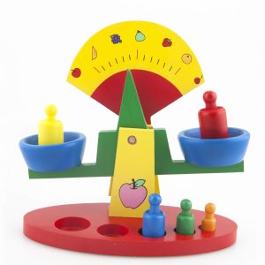 Jucarie Balanta din Lemn cu 5 Cilindri, Montessori pentru Copii