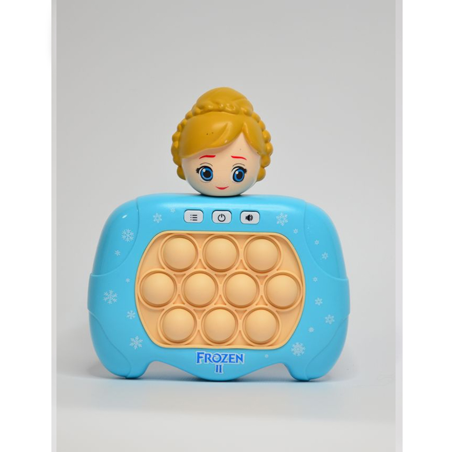 Joc interactiv Pop-It Consola, antistres, cu sunete si lumini, forma Frozen 2 Albastru - imagine 3