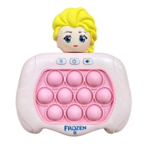 Joc interactiv Pop-It Consola, antistres, cu sunete si lumini, forma Frozen 2