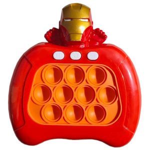 Joc interactiv Pop-It Consola, antistres, cu sunete si lumini, forma Iron Man
