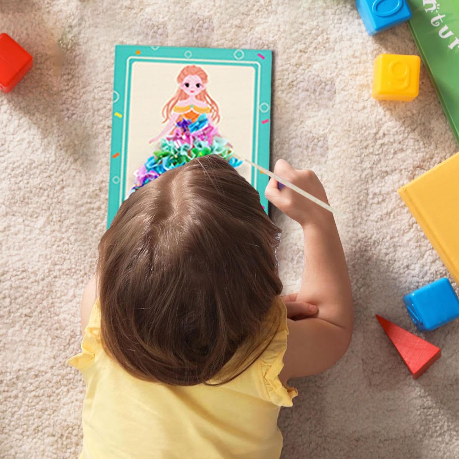Joc Creativ si educativ pentru copii, Broderie pe Fusta Printesei, Mov - imagine 6