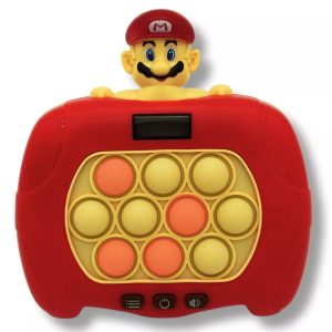 Joc interactiv Pop-It Consola, antistres, cu sunete si lumini, afisaj si 999 level, forma Mario
