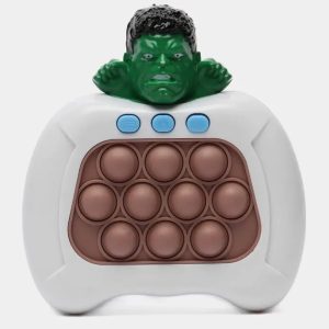 Joc interactiv Pop-It Consola, antistres, cu sunete si lumini, forma Hulk