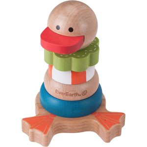 Jucarie de stivuit din lemn, Montessori, Ratusca prietenoasa