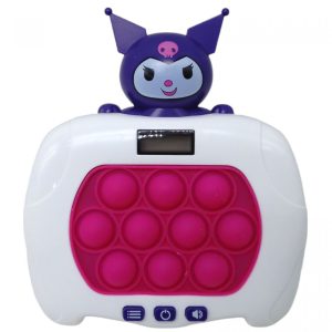 Joc interactiv Pop-It Consola, antistres, cu sunete si lumini, afisaj si 999 level, forma Kuromi