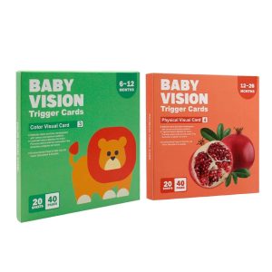 Set 40 carduri stimulare vizuala bebelusi, cartonase cu imagini, 6-36 luni