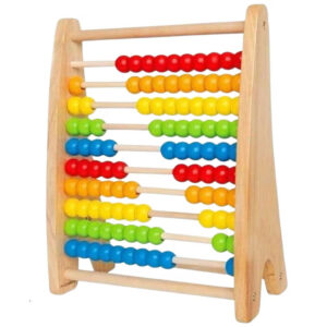 Numaratoare abac cu 100 de bile colorate din lemn