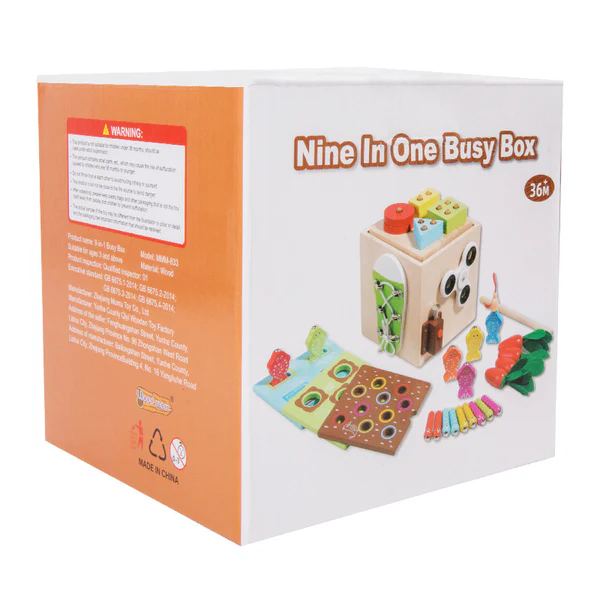 Cub Educativ Din Lemn, Centru Activitati Montessori, 9 in 1 - imagine 4