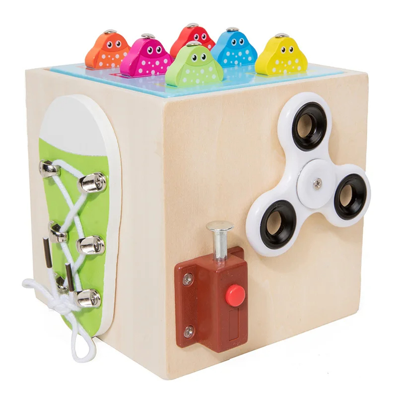 Cub Educativ Din Lemn, Centru Activitati Montessori, 9 in 1 - imagine 2