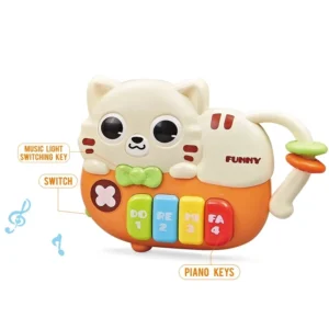 Jucarie muzicala educativa, mini orga pentru pentru bebelusi si copii, material ABS, Pisicuta