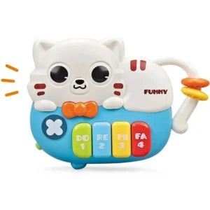 Jucarie muzicala educativa, mini orga pentru pentru bebelusi si copii, material ABS, Pisicuta Albastra