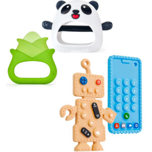 Set de 4 jucarii pentru dentitie, din silicon