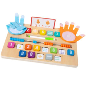 Jucarie educativa din lemn pentru invatarea numerelor si a calculelor simple