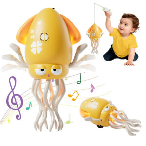 Jucarie Interactiva Caracatita Dansatoare cu Senzor, Lumini si Sunete, USB Reincarcabila