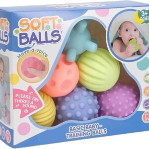 Set Mingiute Senzoriale Moale pentru Bebelusi, cu Sunet si Texturi Variate, 3+ Luni