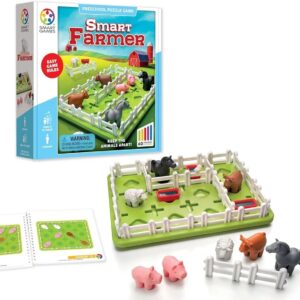 Joc puzzle smart My First Farm cu 60 de provocari de logica si animale, pentru copii 3+ ani