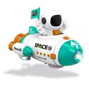 Masinuta robot spatiu cu astronaut, lumini si sunete interactive, rotatie 360 grade, pentru copii 3+ ani