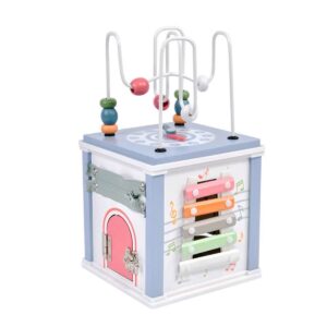 Cub de activitati multifunctional din lemn si metal pentru dezvoltarea abilitatilor motorii fine