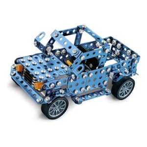 Set de constructie metalic Aoie Gainian, 308 piese, masina albastra, pentru copii peste 8 ani