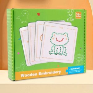 Set Broderie Lemn Copii 3+ Ani - Dezvolta Creativitatea si Indemanarea