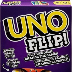 Joc de societate UNO Flip original cu carti duble pentru experiente noi si imprevizibile