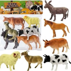 Set mare de figurine animale de ferma, educativ pentru copii mici si prescolari, 6 animale