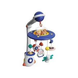 Carusel muzical interactiv pentru bebelusi cu proiectie luminoasa si tematica spatiala