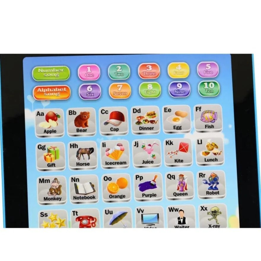 Tableta educationala interactiva galbena pentru invatarea alfabetului, numerelor si matematicii pentru copii prescolari - imagine 3