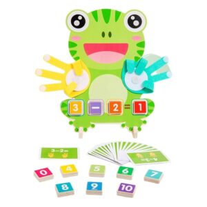 Jucarie educativa din lemn broasca numere si operatii matematice pentru copii 3-6 ani