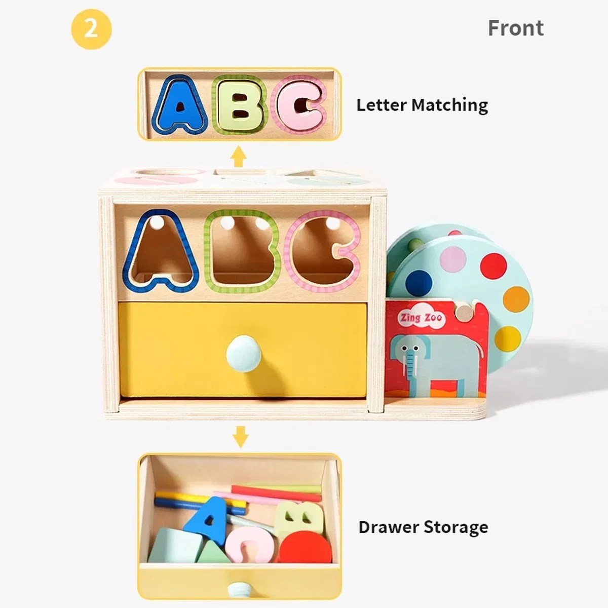 Cutie de activitati din lemn multifunctionala pentru invatare interactiva copii 2-5 ani - imagine 7