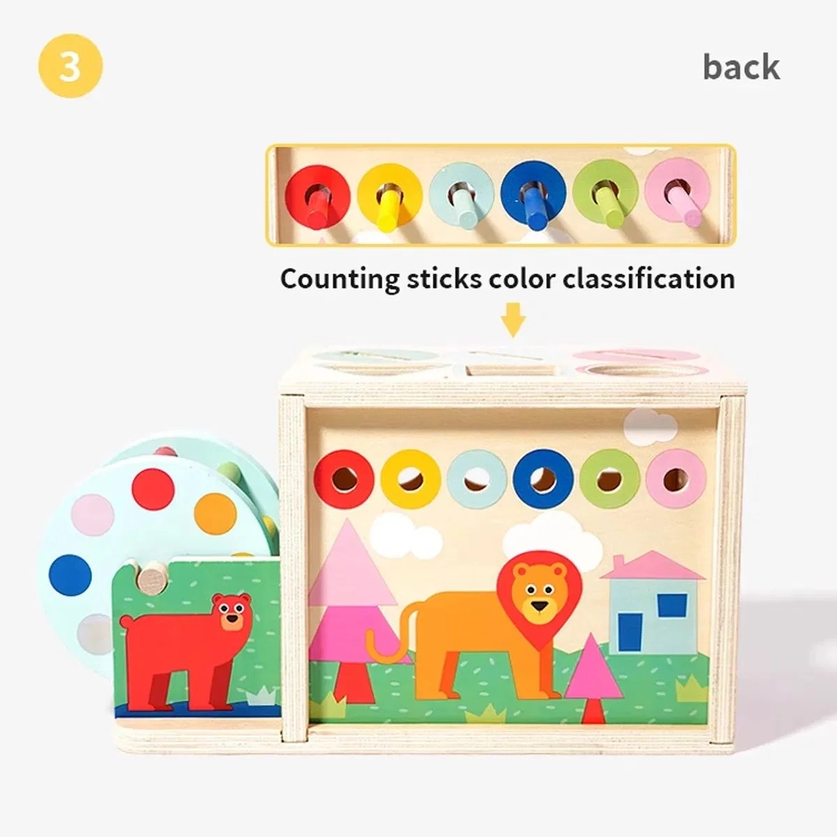 Cutie de activitati din lemn multifunctionala pentru invatare interactiva copii 2-5 ani - imagine 6