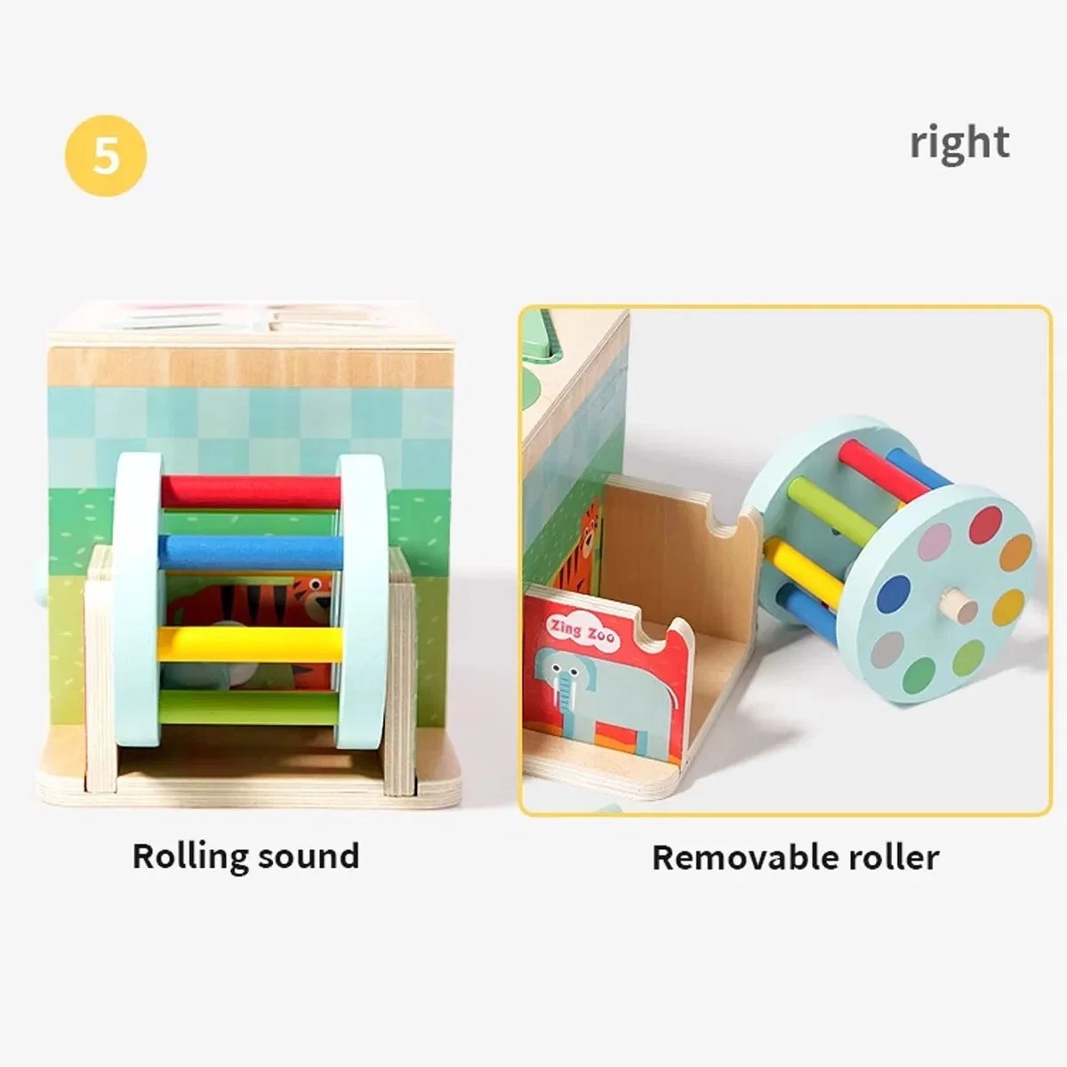 Cutie de activitati din lemn multifunctionala pentru invatare interactiva copii 2-5 ani - imagine 4