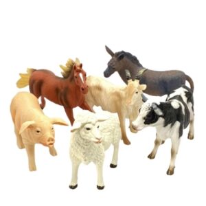 Set educativ cu 6 figurine mari de animale de la ferma pentru copii, 16 cm