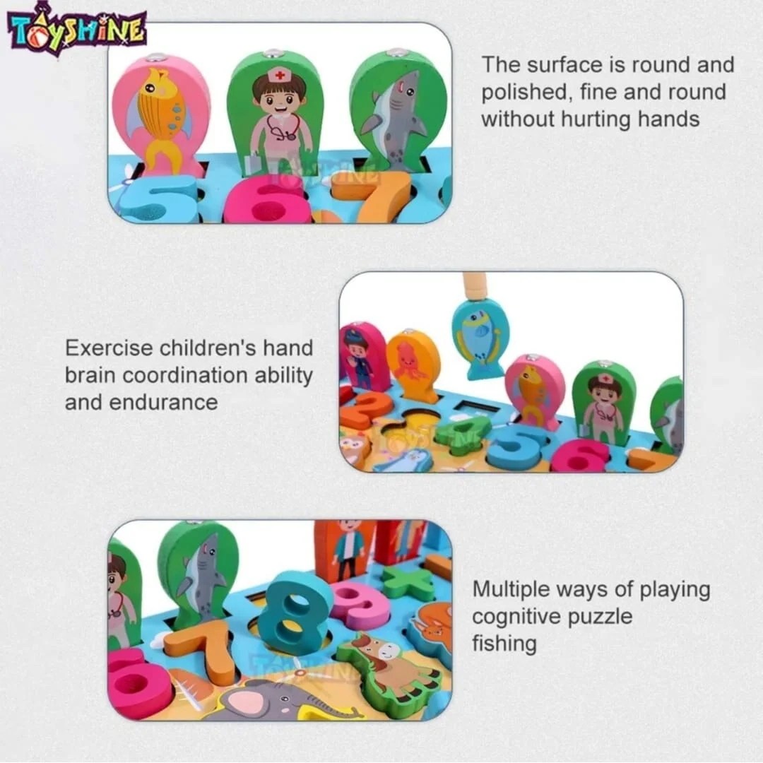 Set educativ din lemn montessori cu numere, forme, animale si vehicule pentru copii - imagine 7
